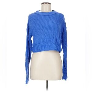 Wild Fable Vibrant Blue Knit Sweater Cropped